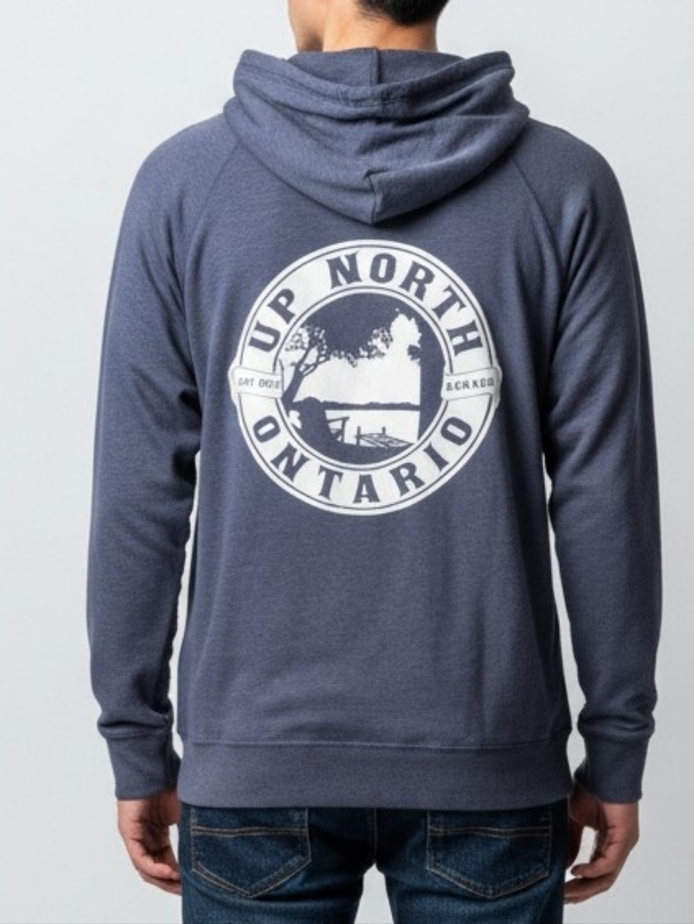 Up North Ontario Graphic Hoodie Denim Blue